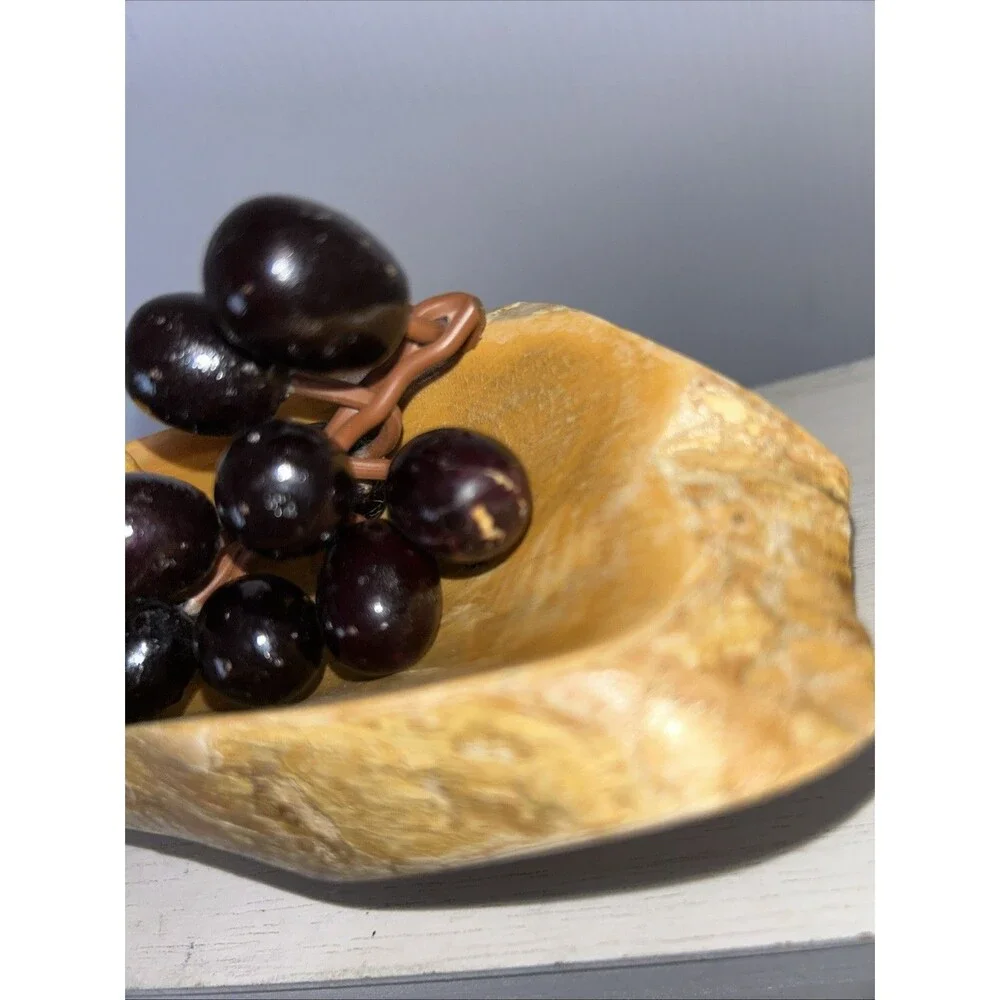 Vtg Retro MCM Carved Bowl Wooden Vegetable Fruit 5 Pc Set Fall Cottage Country